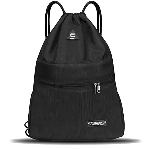 Borsa sportiva da palestra con coulisse Stringa impermeabile Tasca con cerniera Zaino per donne Uomini Kit da viaggio