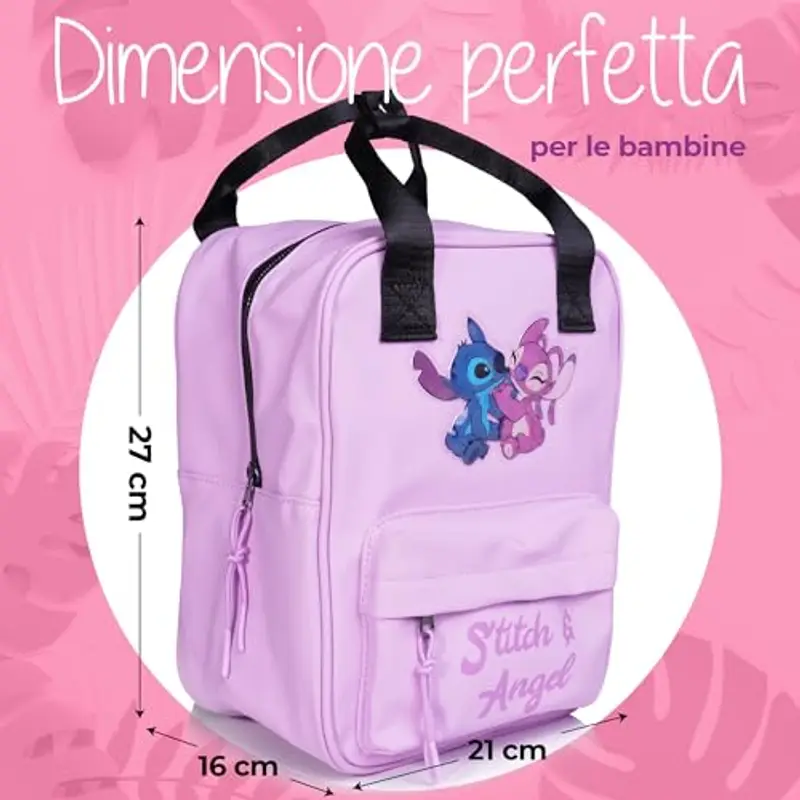 Borsa Stitch & Angel per Bambina – Borsetta Disney con Manici – Regalo per Ragazze – Accessorio Lilo & Stitch – Leggera e Resistente per Scuola o Tempo Libero miniatura 3