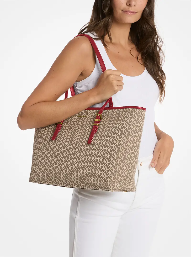 Borsa tote Quinn grande con logo jacquard MK2000 - Michael Kors miniatura 2