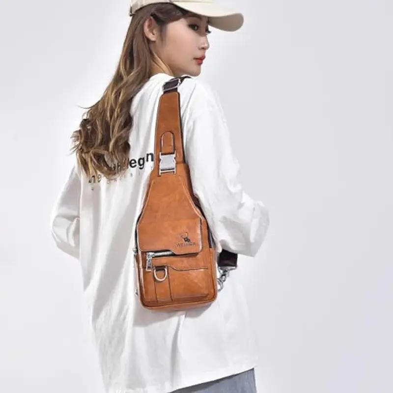 Hjkiopc Borsa a tracolla Uomo Marrone 1886174 miniatura 3