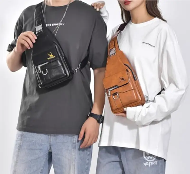 Hjkiopc Borsa a tracolla Uomo Nero 1886169 miniatura 3