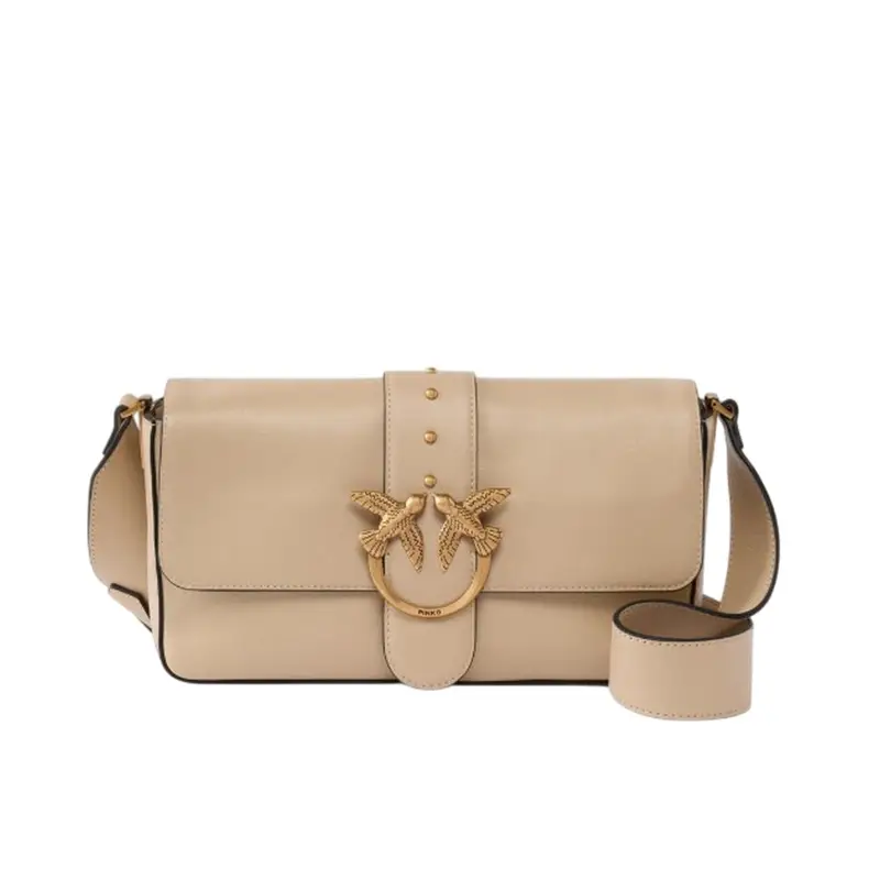 borse a spalla donna pinko - love one classic slouchy fl - grigio