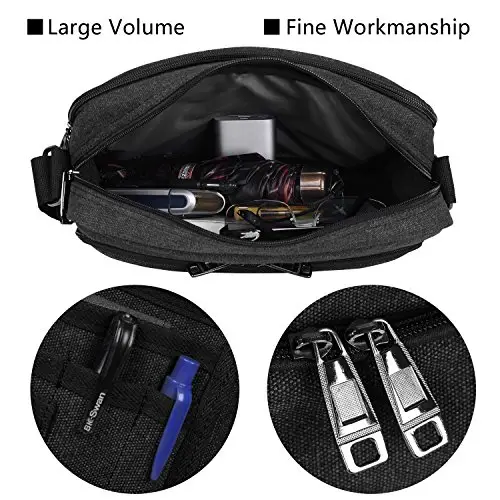 Borse a spalla, LOSMILE Uomo Messaggero Sacchetto di Tela Casual Spalla per Lavoro, a Scuola, Uso Quotidiano miniatura 3