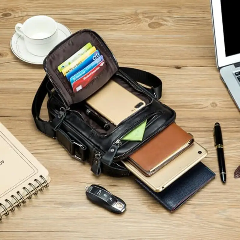 BAIGIO Borsa a tracolla Uomo Nero 816175 miniatura 2