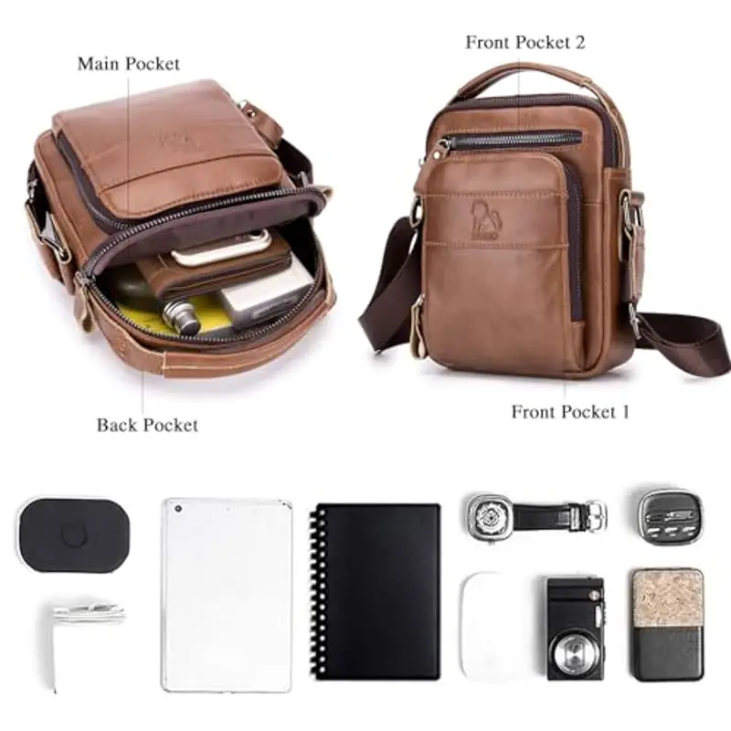 BAIGIO Borsello Uomo Marrone 962332 miniatura 3