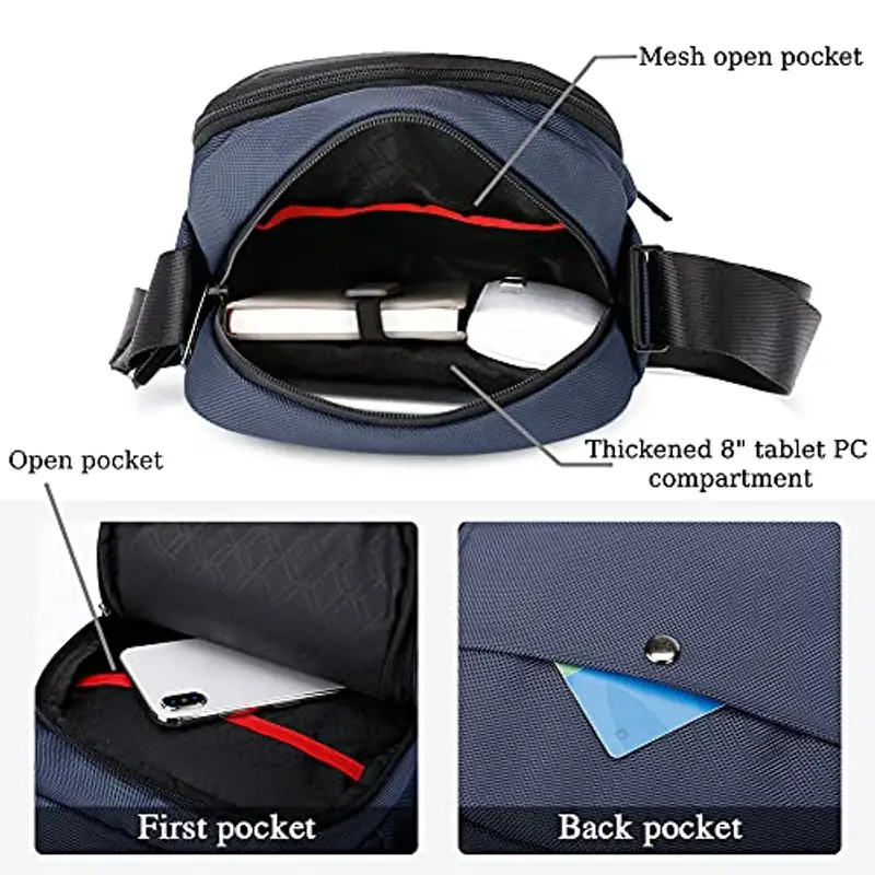 BAIGIO Borsa a tracolla Uomo Blu 1602808 miniatura 3