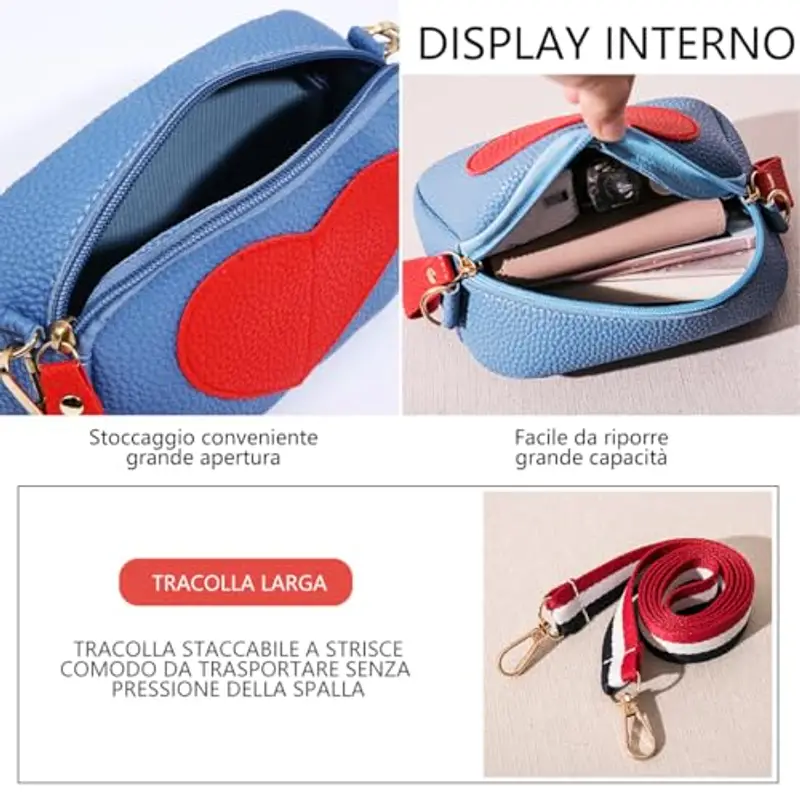 Vologle Borsa a tracolla Bambina Nero 2423345 miniatura 2