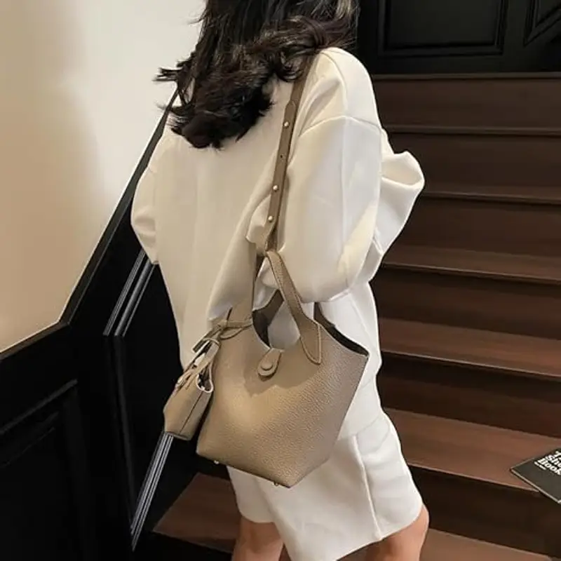 Borsetto for borsetto for la borsa con pattern for pattern di pattine in pelle for la borsa (grigio) miniatura 2