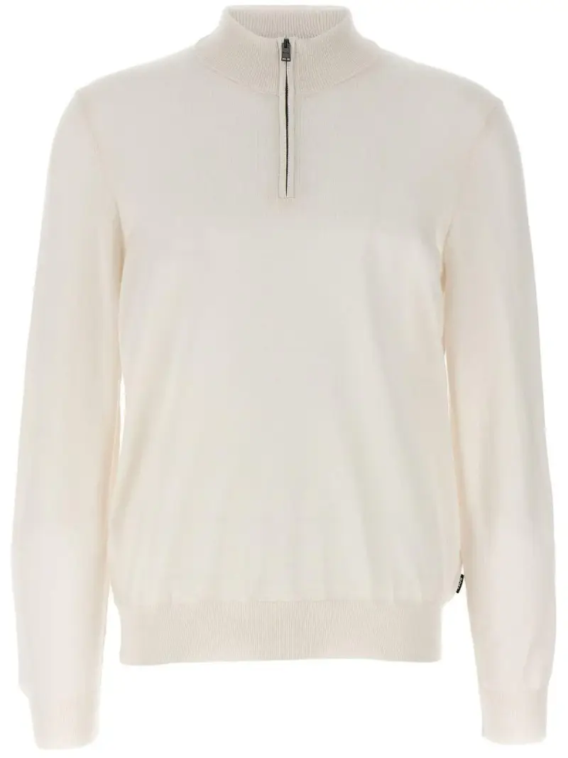 Boss Maglione bianco con zip