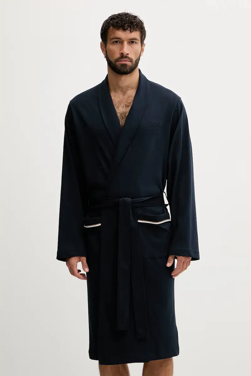 accappatoio in cotone colore blu navy 50545943