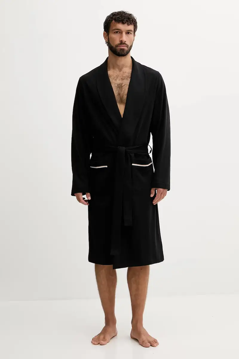 accappatoio in cotone colore nero 50545943 miniatura 2