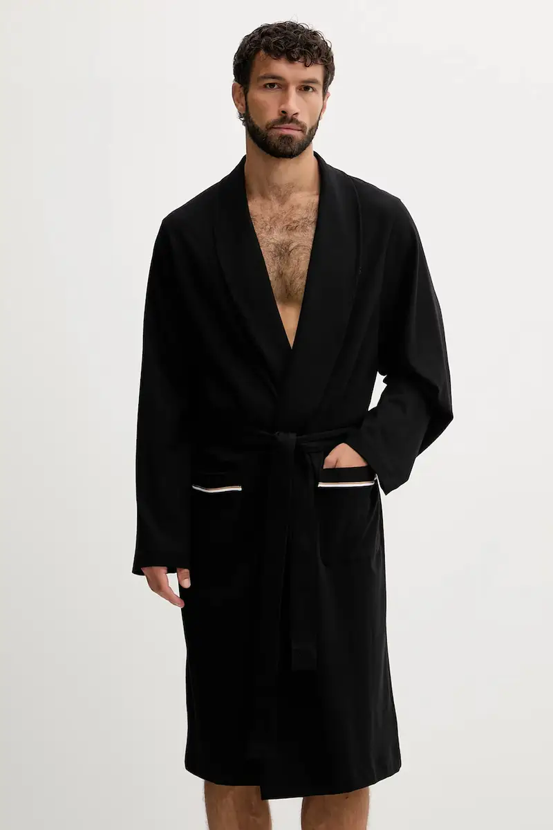 accappatoio in cotone colore nero 50545943