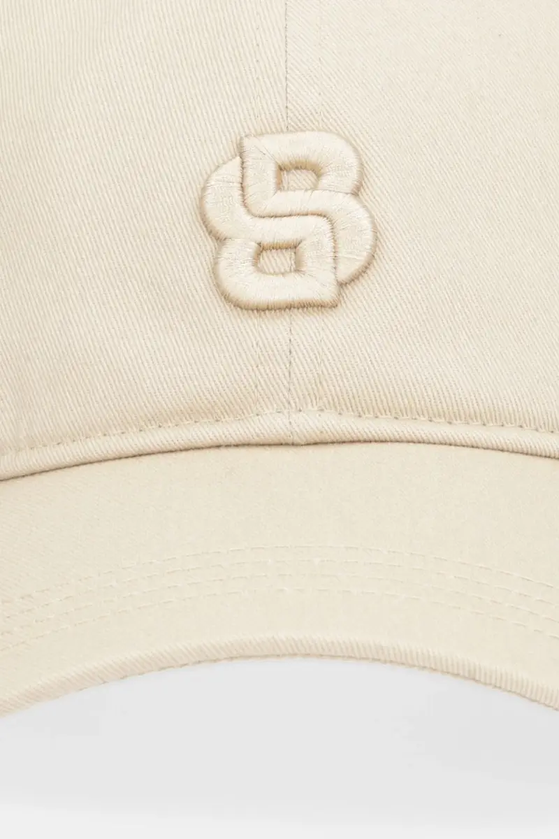 berretto da baseball in cotone colore beige con applicazione 50533348 miniatura 2