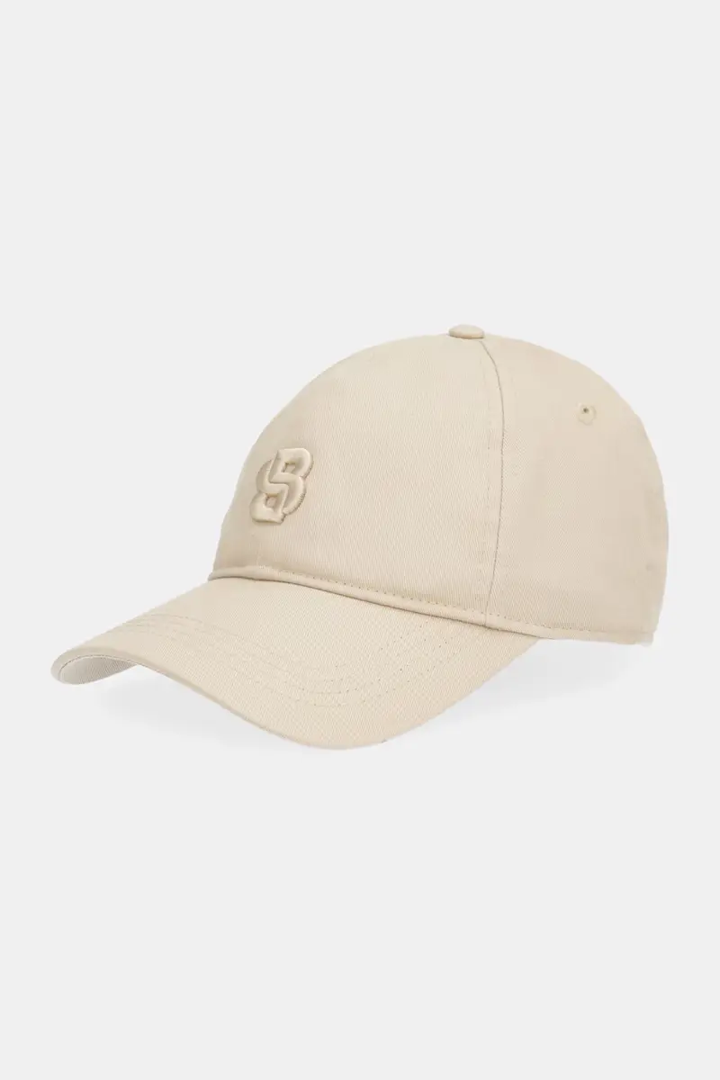 berretto da baseball in cotone colore beige con applicazione 50533348