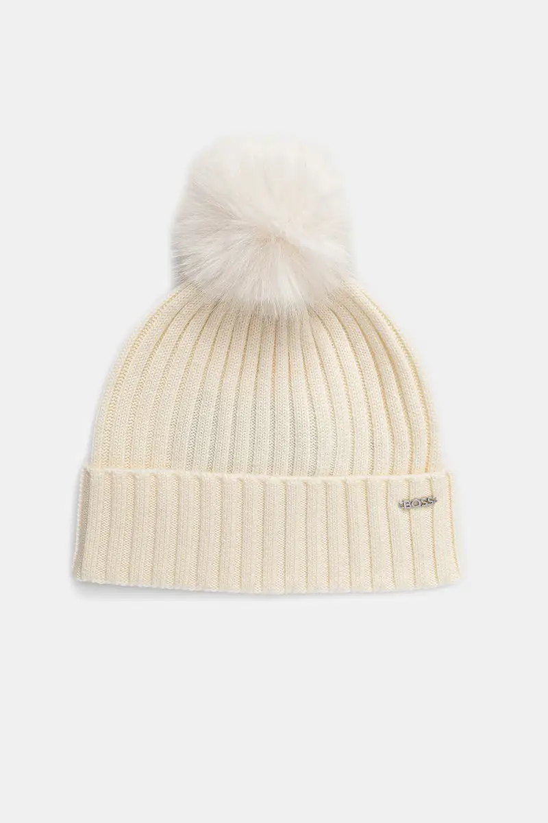 berretto in lana colore bianco 50545781 Beige