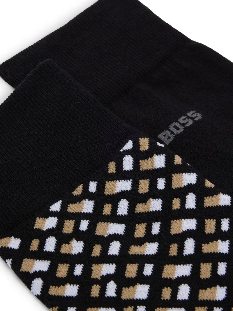 Calzini neri con fantasia Nero miniatura 2