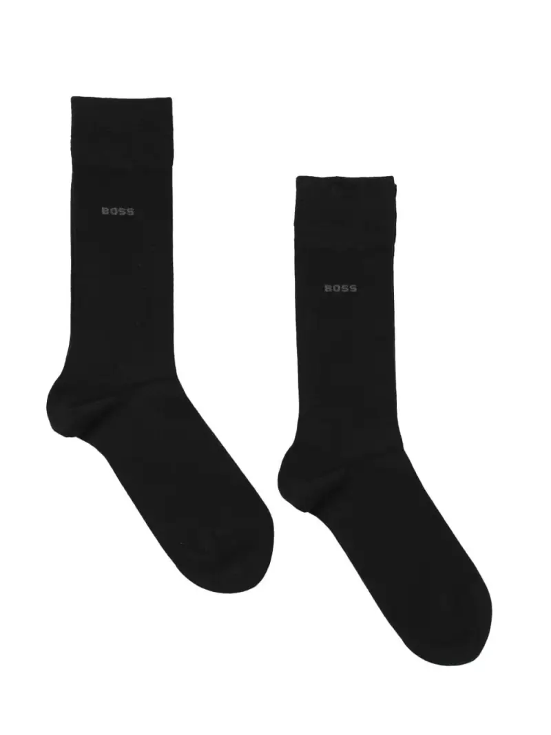 Calzini neri mini logo boss Nero
