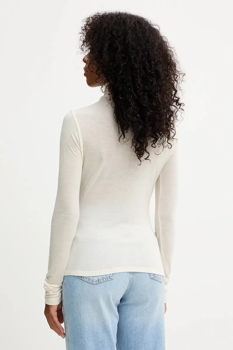 camicetta a maniche lunghe con lana colore beige 50550639 miniatura 3