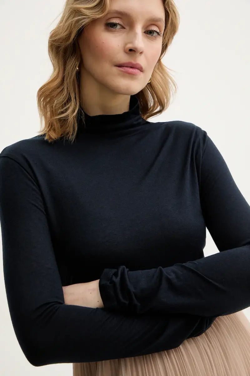 camicetta a maniche lunghe con lana Elavu Blu navy miniatura 4