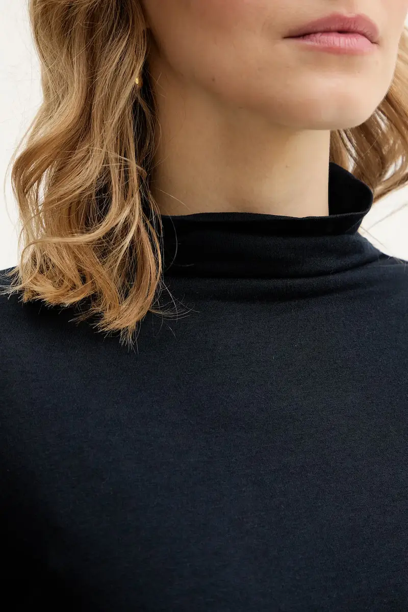 camicetta a maniche lunghe con lana Elavu Blu navy miniatura 5