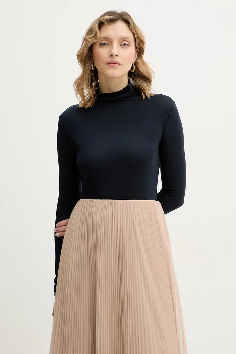 camicetta a maniche lunghe con lana Elavu Blu navy