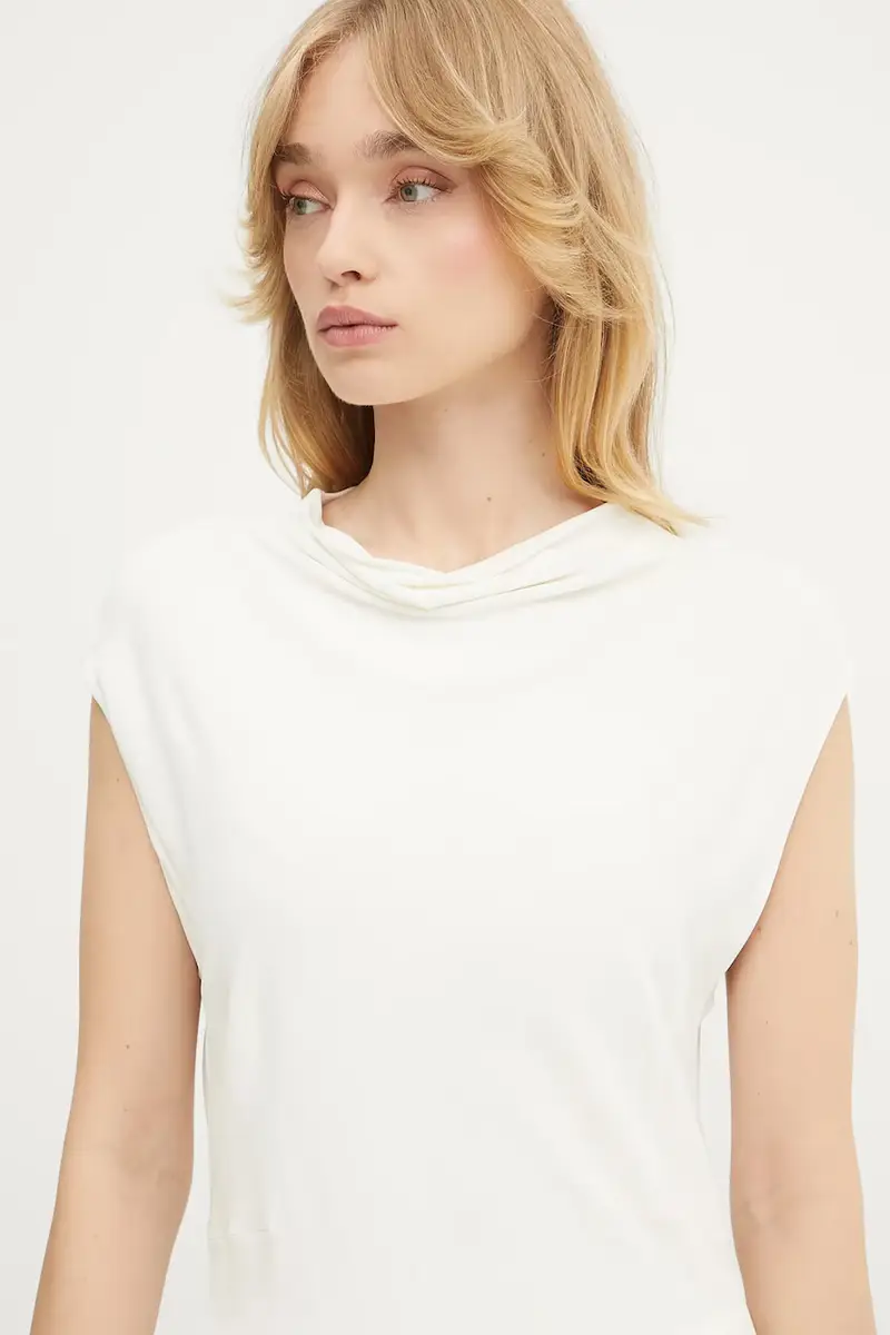 camicetta donna colore beige 50541896 miniatura 4