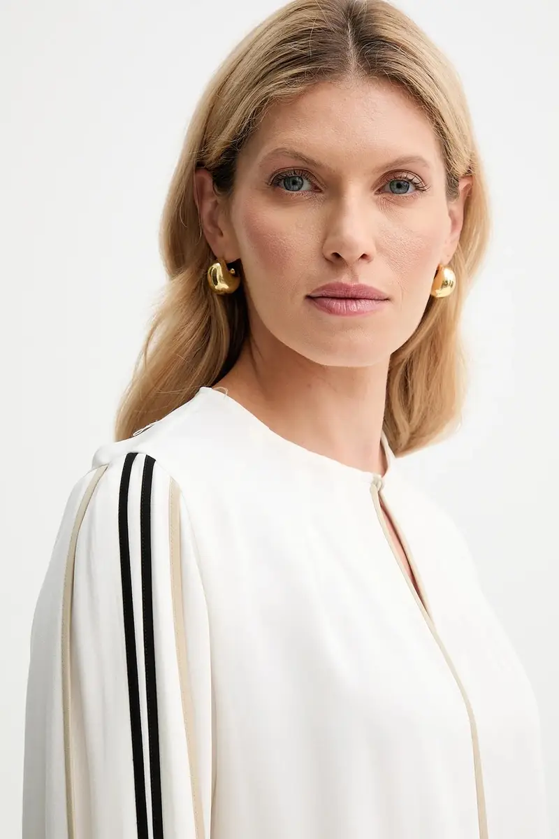 camicetta donna colore beige con applicazione 50546147 miniatura 4