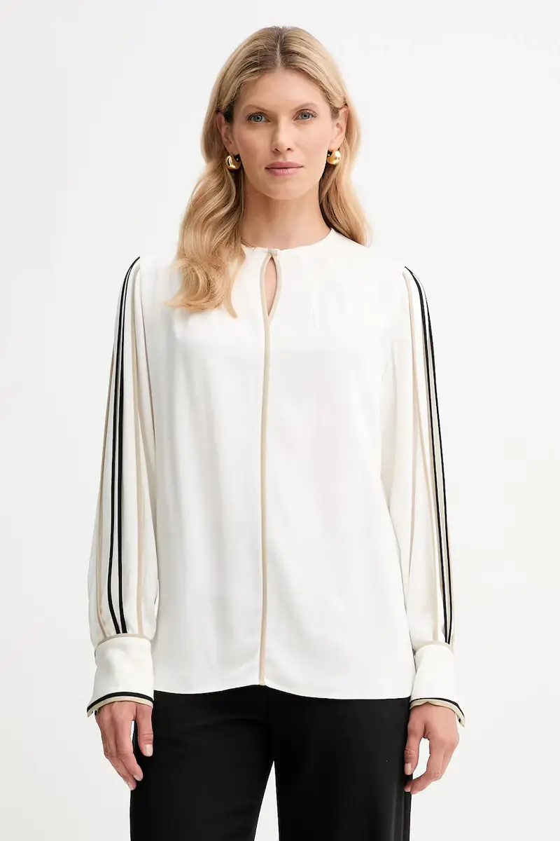 camicetta donna colore beige con applicazione 50546147