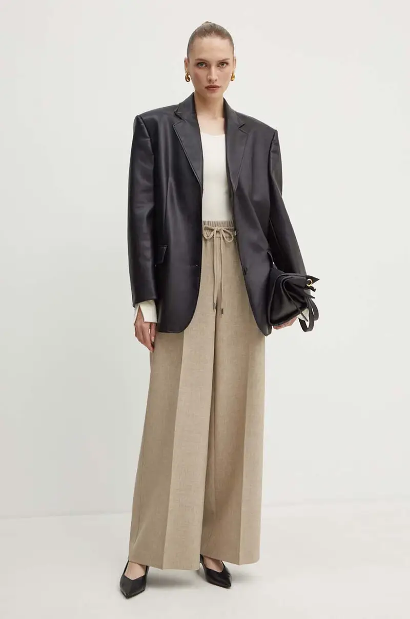 camicia a maniche lunghe donna colore beige miniatura 2