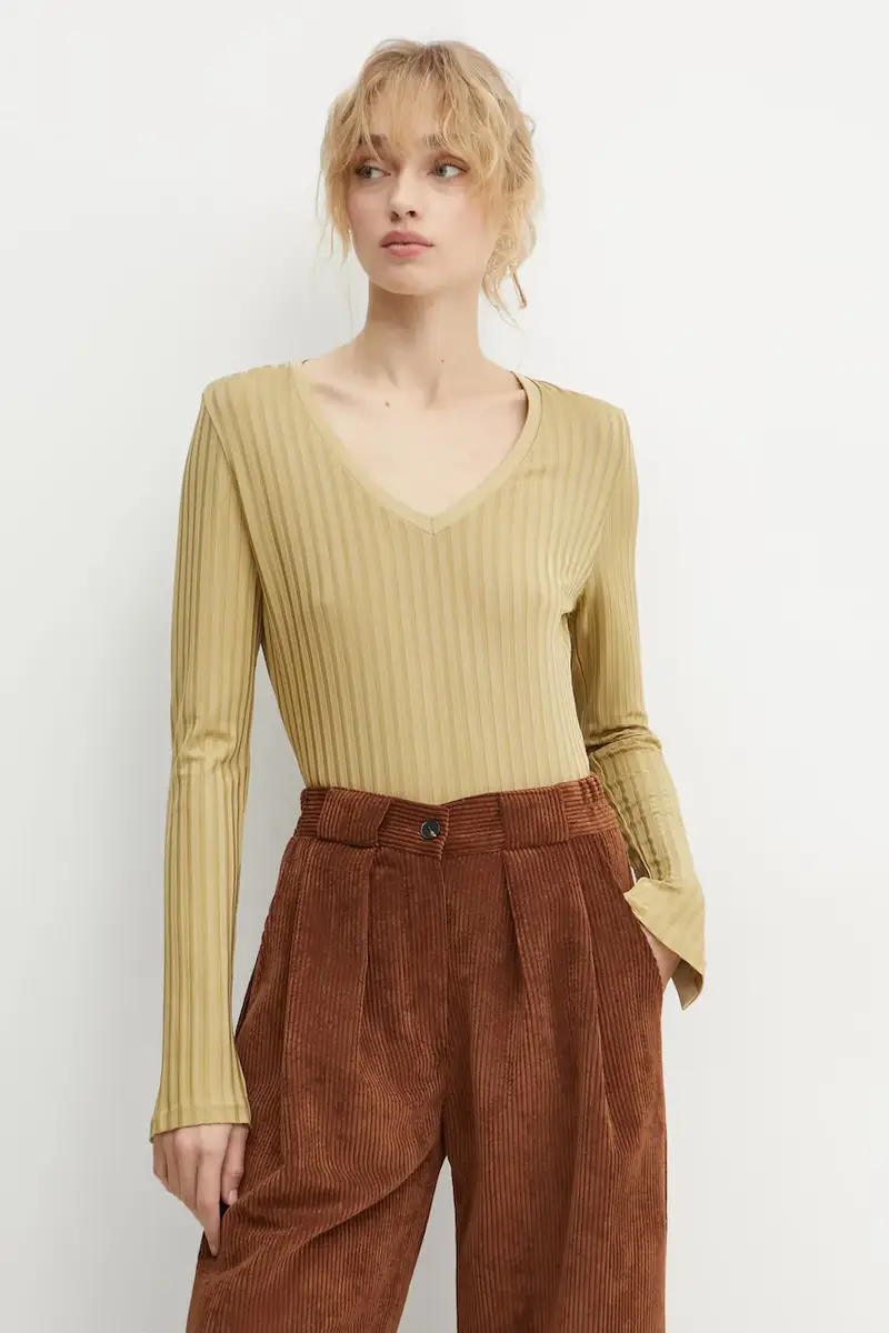 camicia a maniche lunghe donna colore verde 50532052