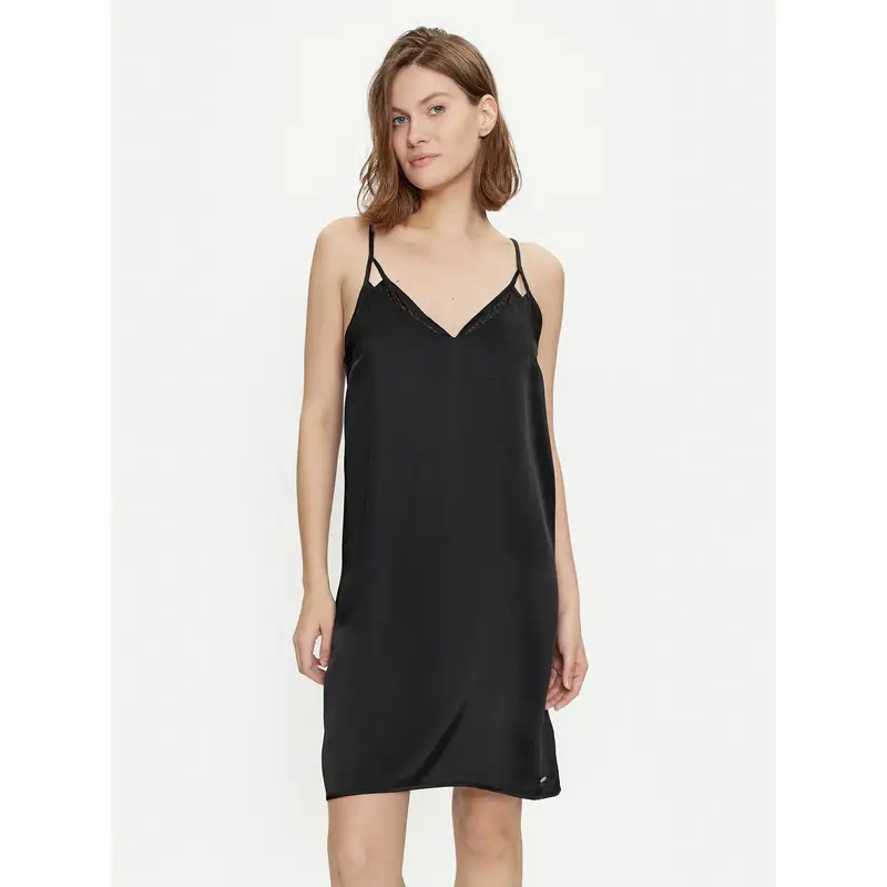 Camicia da notte Audrey 50515631 Nero Regular Fit