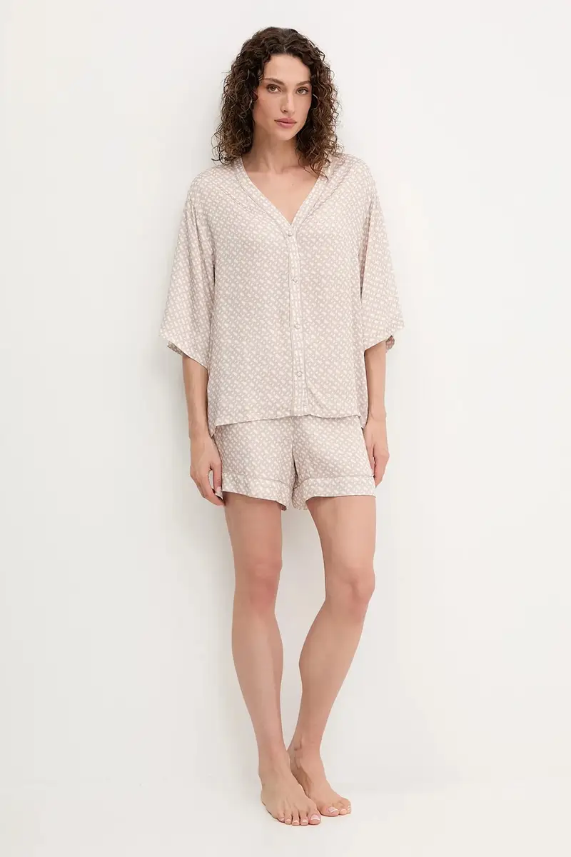 camicia da pigiama donna colore beige 50545615 miniatura 2