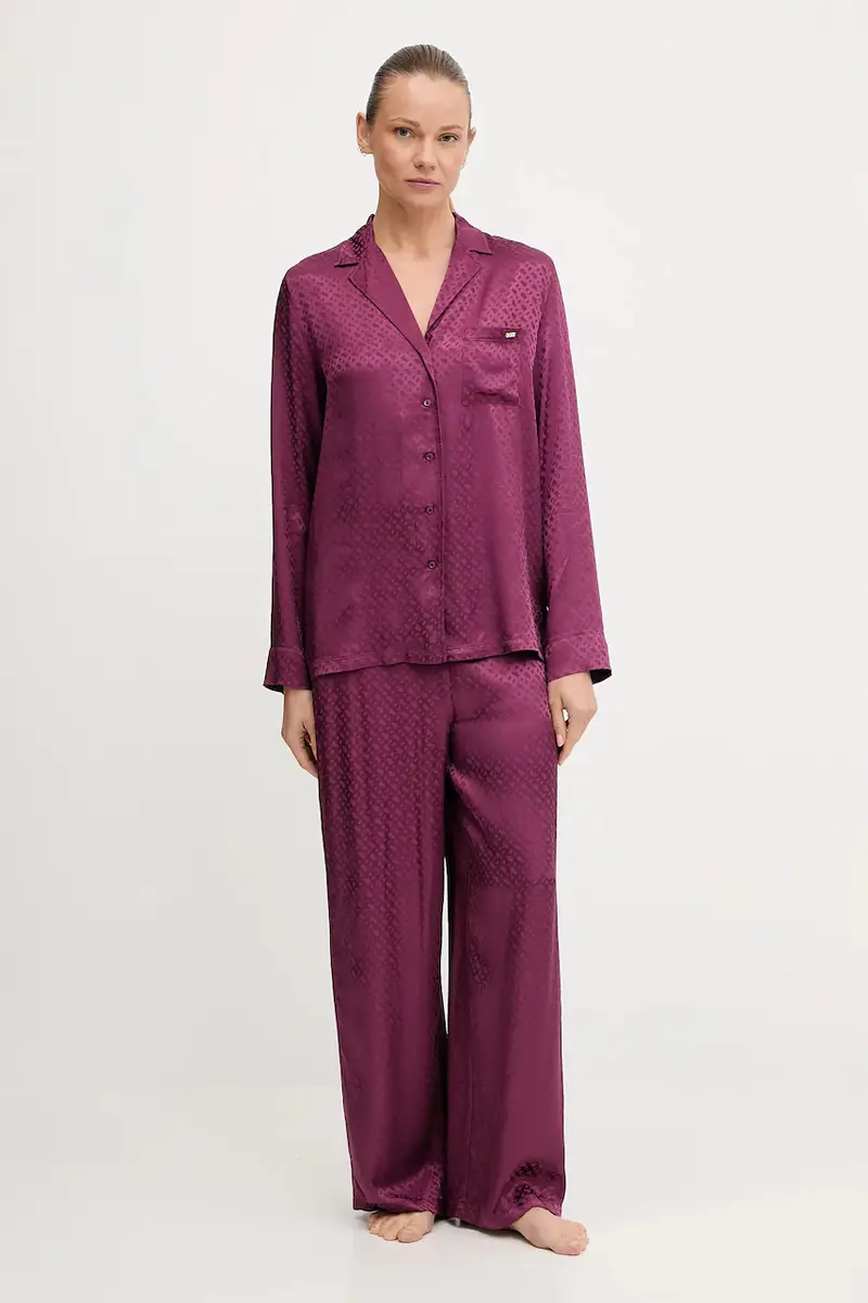 camicia da pigiama donna colore nero 50527255 Violetto miniatura 2