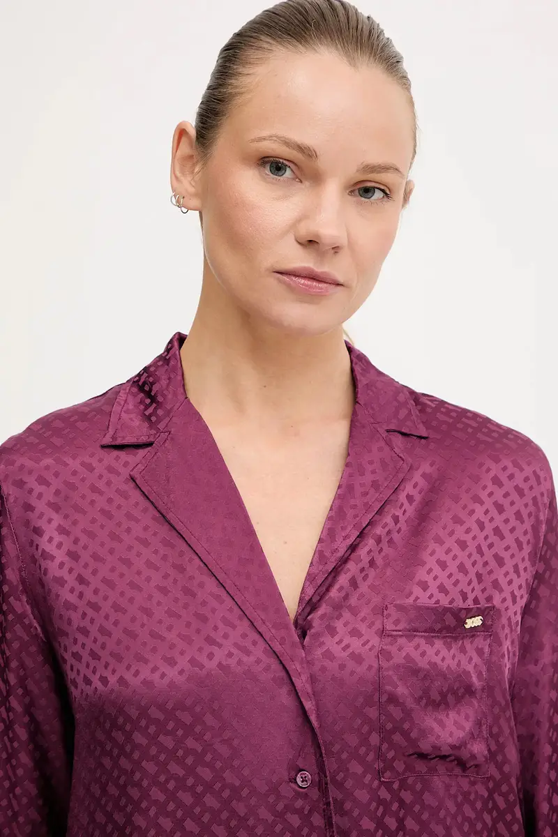 camicia da pigiama donna colore nero 50527255 Violetto miniatura 4