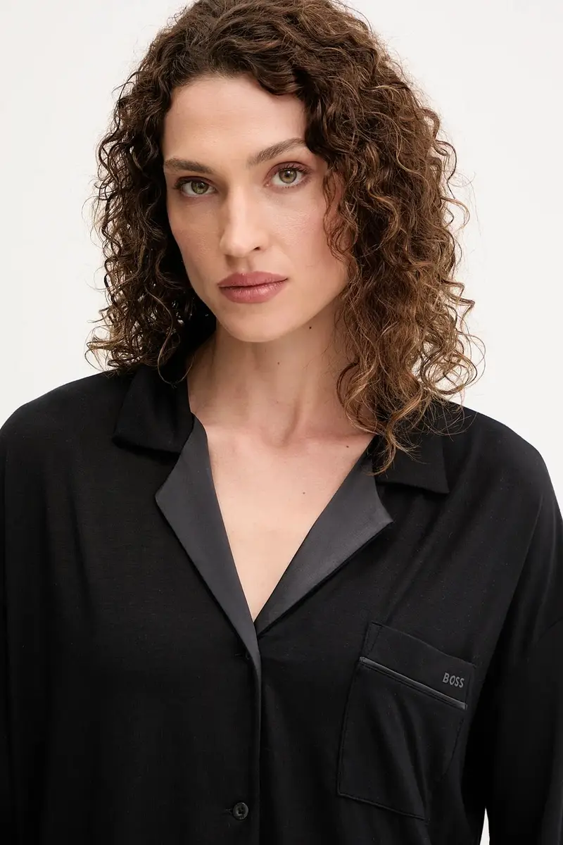 camicia da pigiama donna colore nero 50545588 miniatura 4