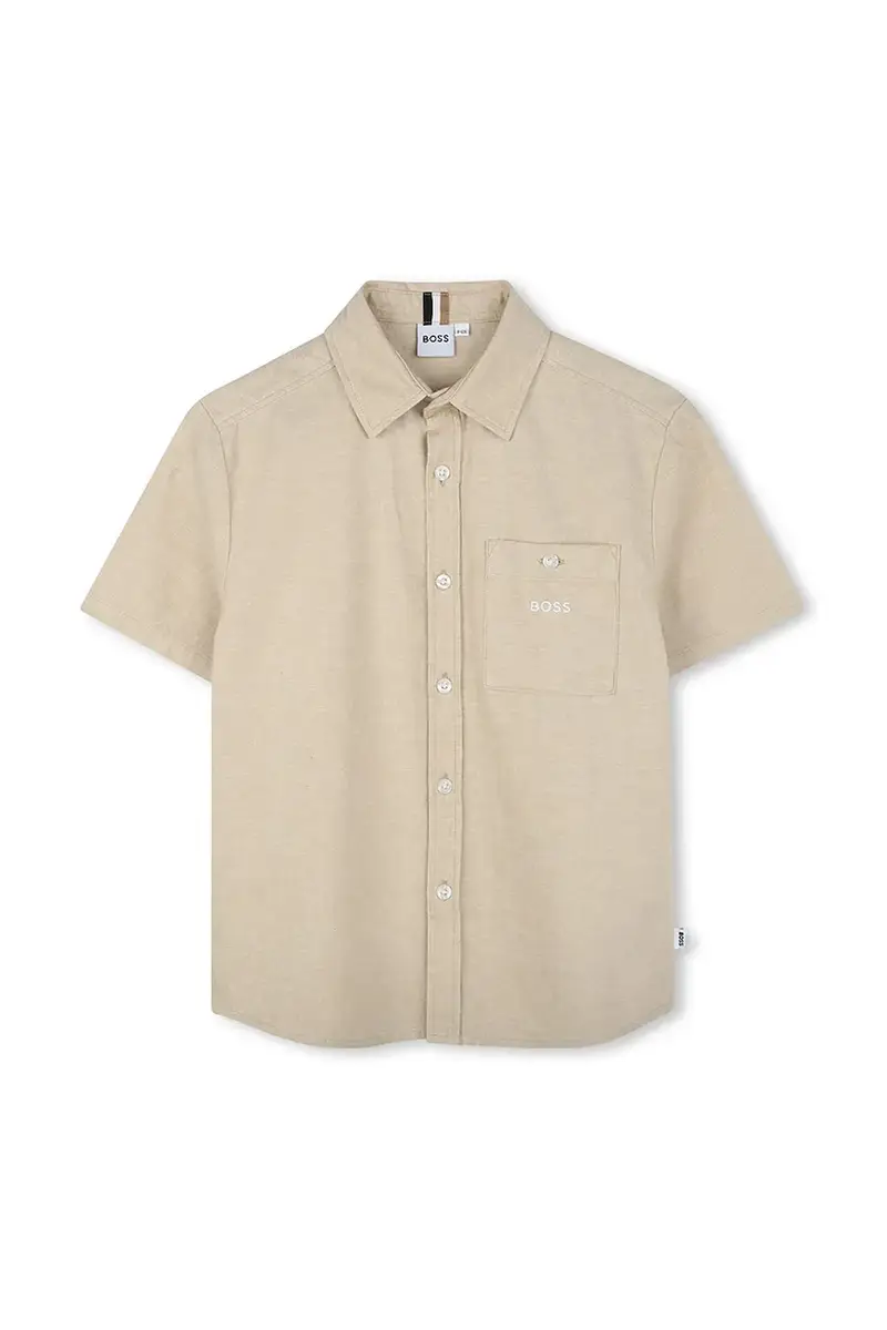 camicia di lino per bambini colore beige J52008
