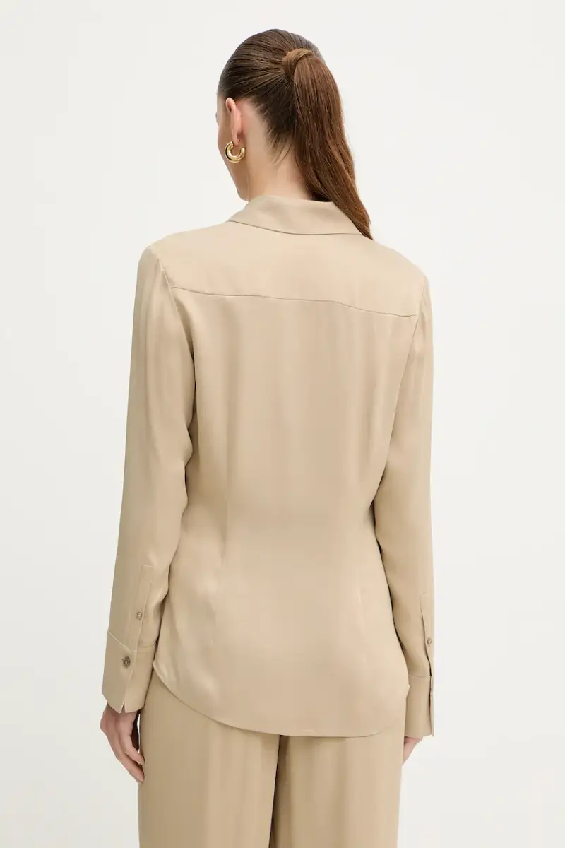 camicia donna colore beige 50542007 miniatura 3