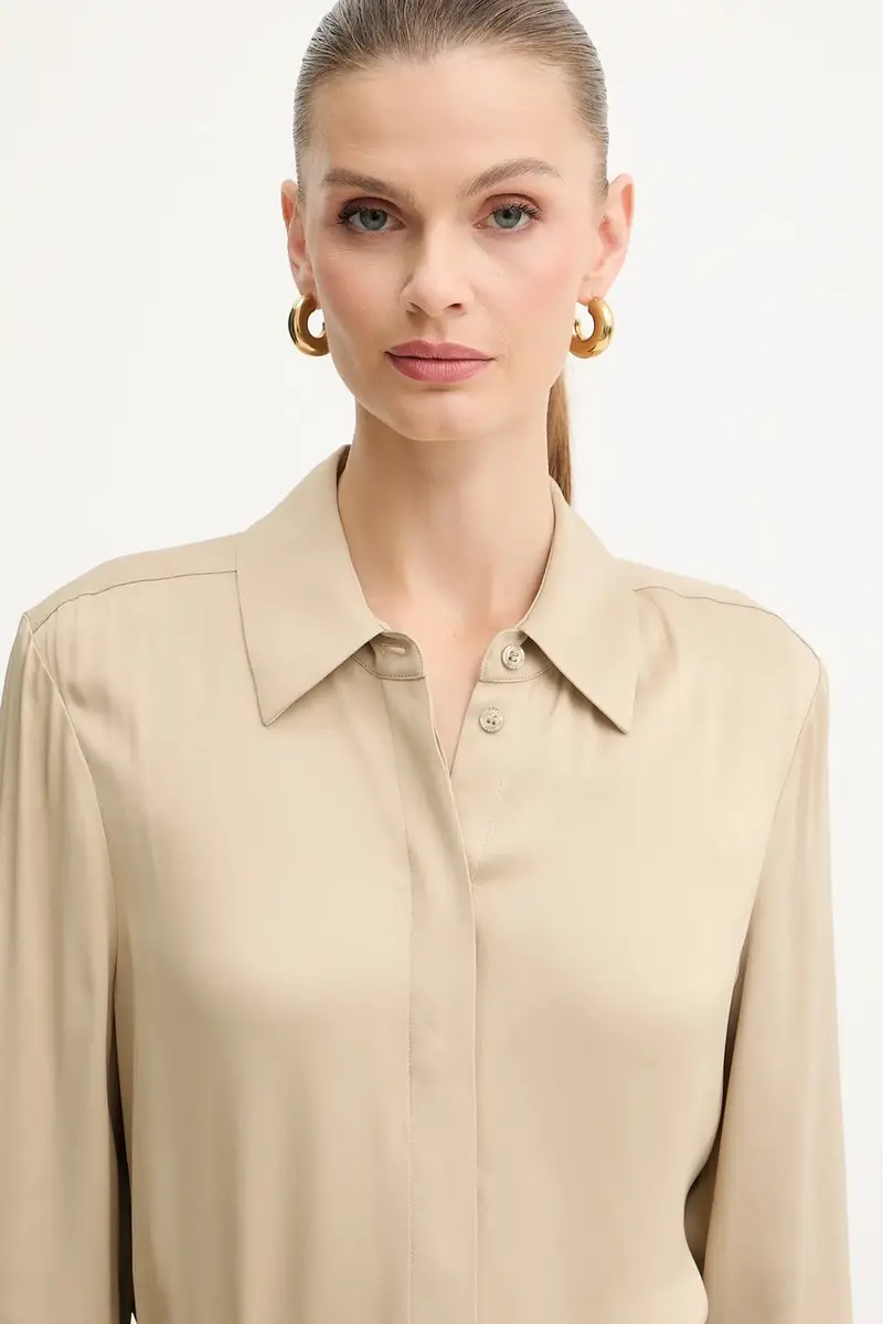 camicia donna colore beige 50542007 miniatura 4