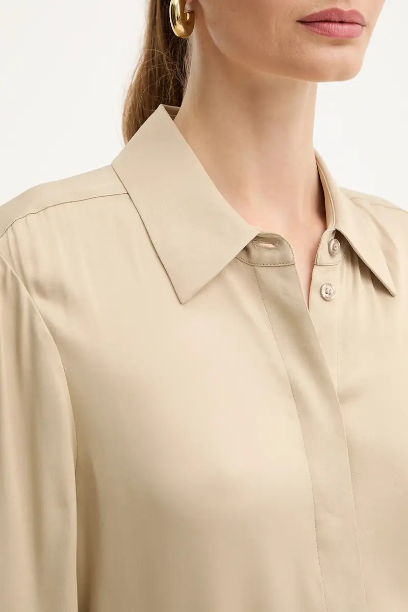 camicia donna colore beige 50542007 miniatura 5