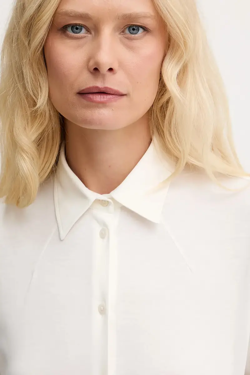 camicia in cotone donna colore bianco 50543691 Beige miniatura 4