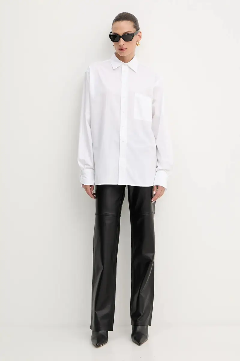 camicia in cotone donna colore bianco 50543800 miniatura 2