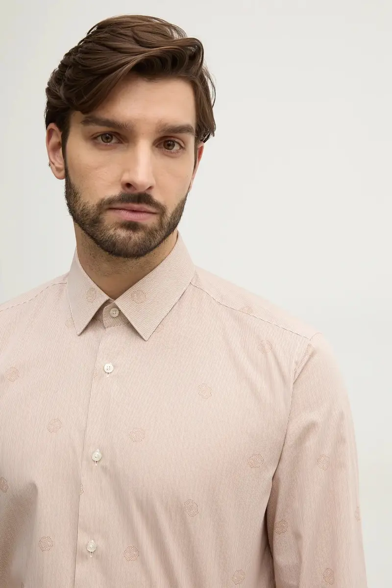 camicia in cotone uomo colore beige 50533044 miniatura 4