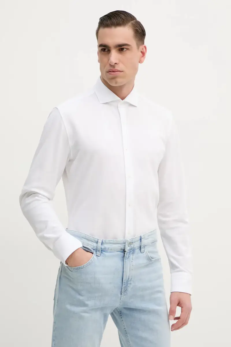 camicia in cotone uomo colore bianco 50527675 miniatura 4