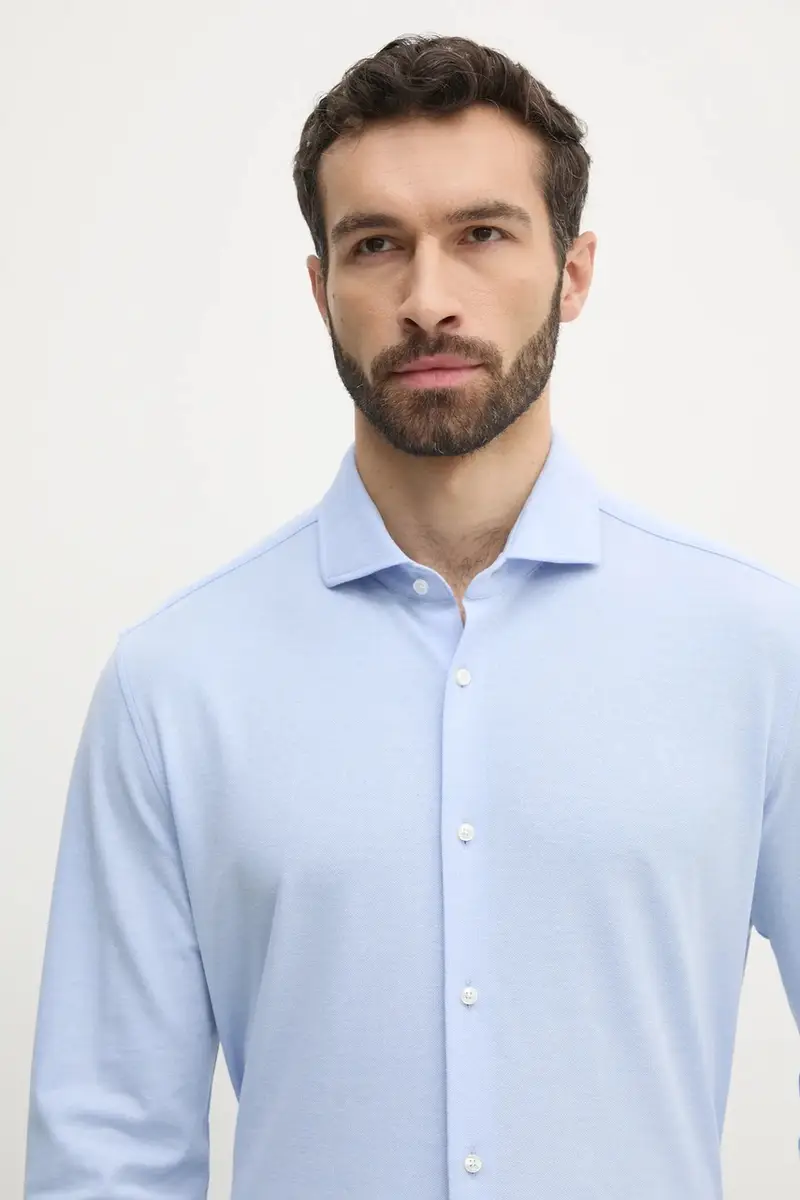 camicia in cotone uomo colore blu 50527675 miniatura 4