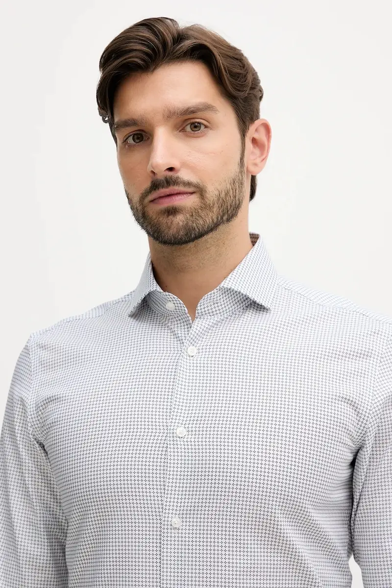 camicia in cotone uomo colore blu navy 50550643 miniatura 4