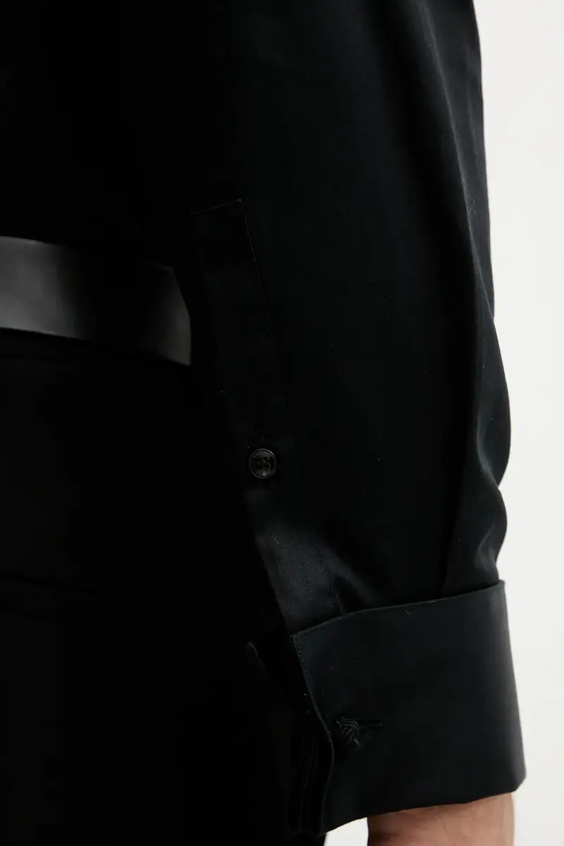 camicia in cotone uomo colore nero 50550662 miniatura 5