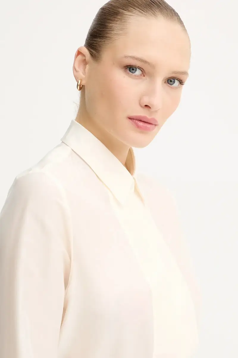 camicia in lana donna colore beige 50548399 miniatura 4