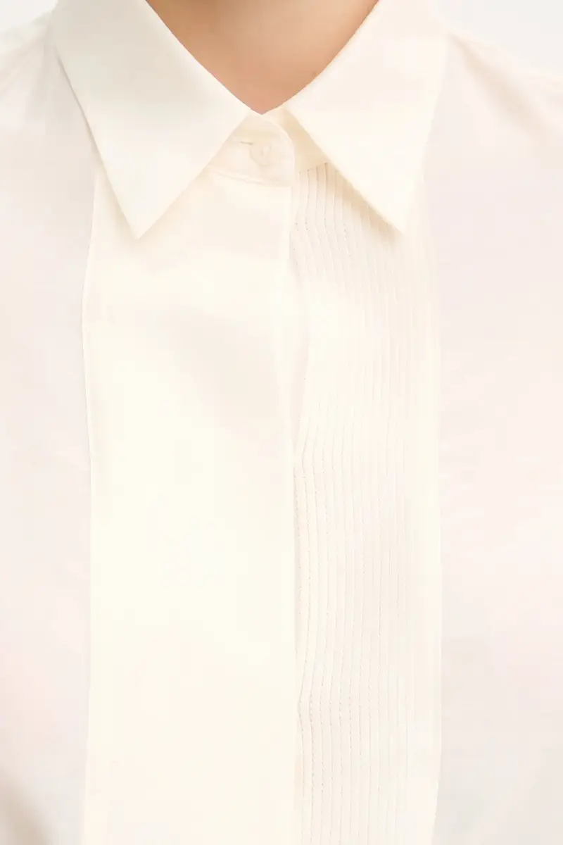 camicia in lana donna colore beige 50548399 miniatura 5