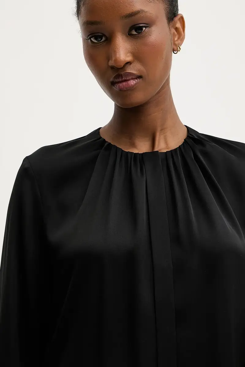 camicia in seta colore blu 50538481 Nero miniatura 4