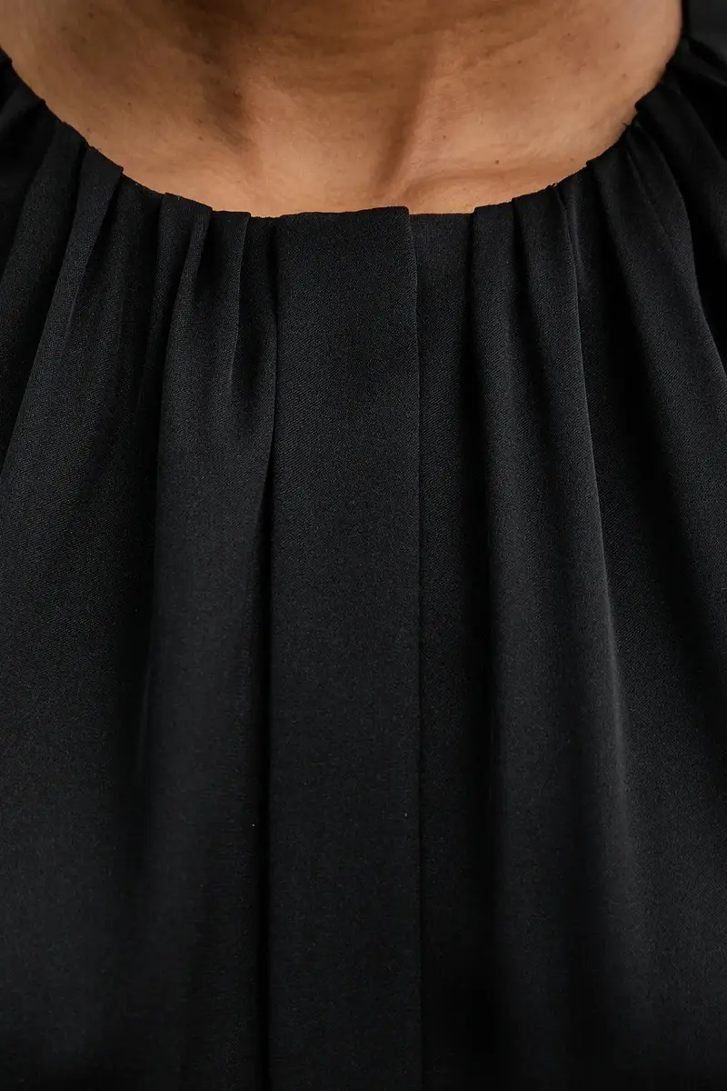 camicia in seta colore blu 50538481 Nero miniatura 5